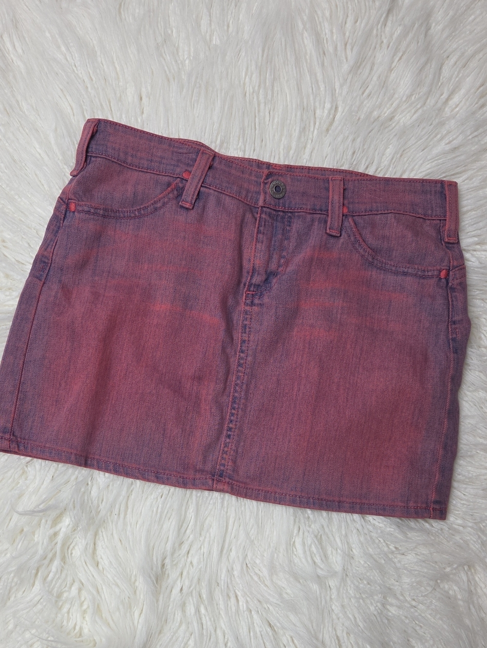 AG Y2K Vibes Women's Pink Denim Mini Skirt Sz 26